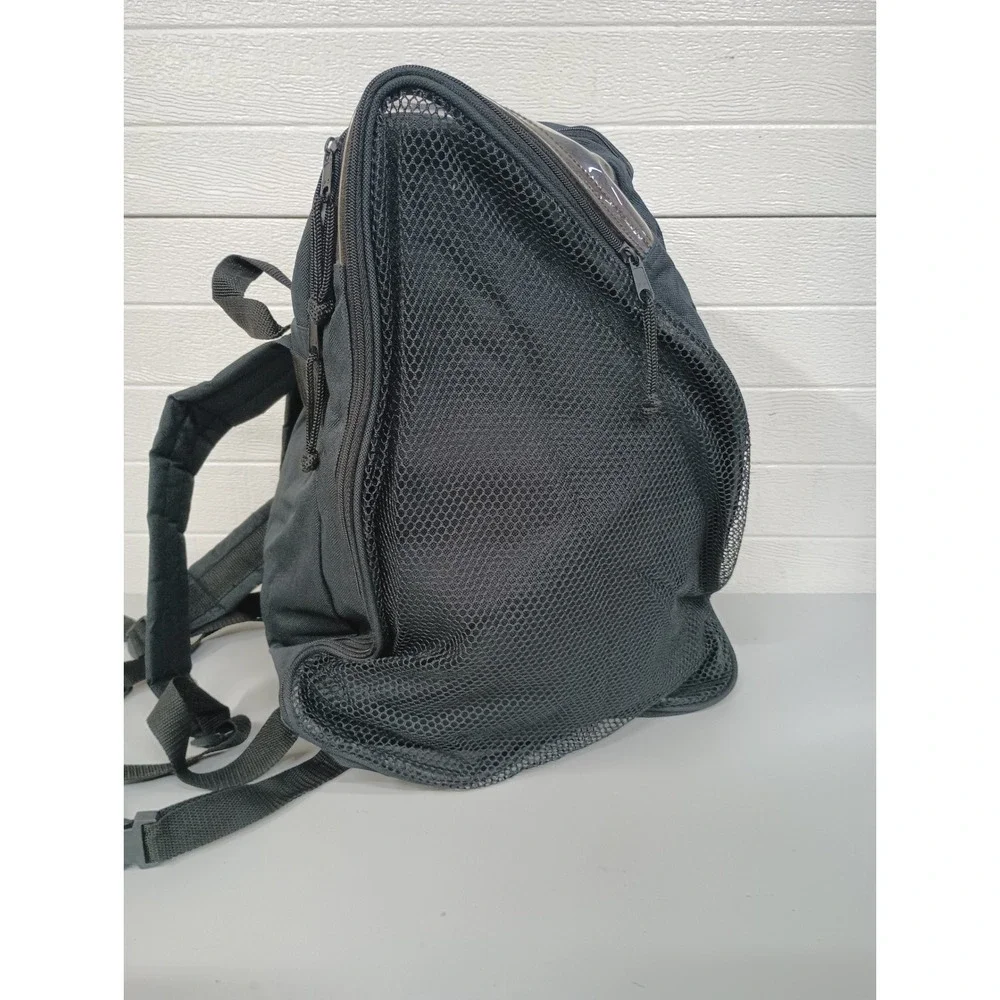 Vintage MTV Sports Backpack Black Mesh Clear Vinyl Retro 90s Gear Bag